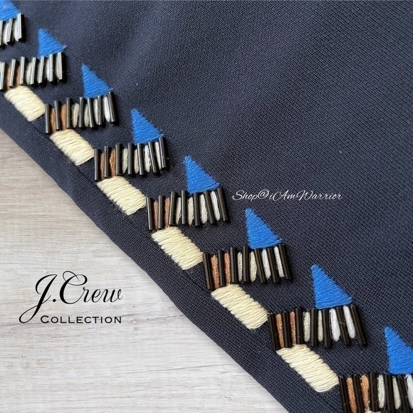J.Crew Collection NWT navy embellished tuxedo striped pants *shop@iamwarrior - Picture 5 of 11